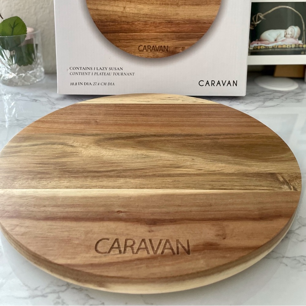 Lazy Susan Acacia Wood 10.8” Round NWT - Picture 4 of 10